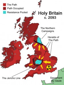 Holy Britain, c. 2093. The Path controls – either by devotion or occupation – the majority of the British Isles. All that remains of the once-strong Magadalene resistance are two islanded enclaves: The Jericho Line, and what The Path terms The Northern Campaigns.